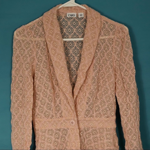 Cato Peach Lace Jacket, size S - Picture 3 of 7
